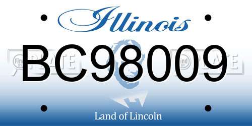 BC98009 Illinois License Plate