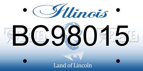 BC98015 Illinois License Plate