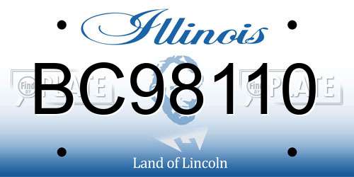BC98110 Illinois License Plate