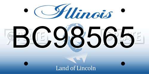 BC98565 Illinois License Plate