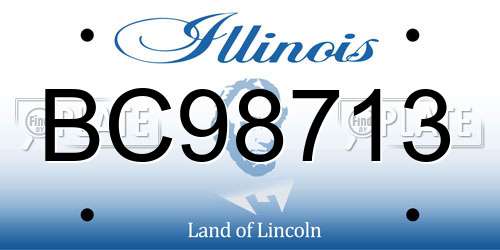 BC98713 Illinois License Plate