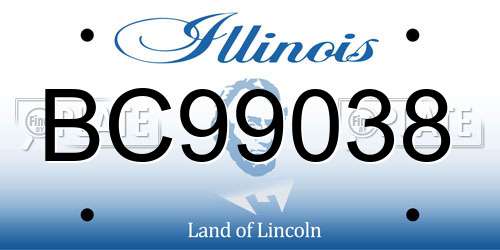 BC99038 Illinois License Plate
