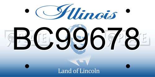 BC99678 Illinois License Plate