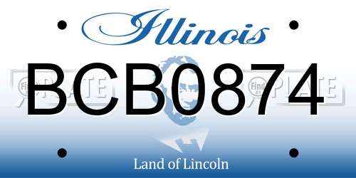 BCB0874 Illinois License Plate