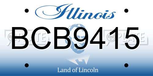 BCB9415 Illinois License Plate