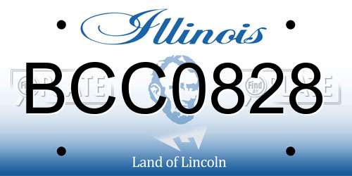 BCC0828 Illinois License Plate
