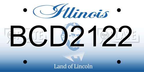 BCD2122 Illinois License Plate