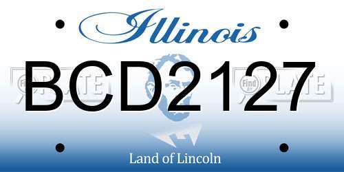 BCD2127 Illinois License Plate