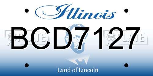 BCD7127 Illinois License Plate