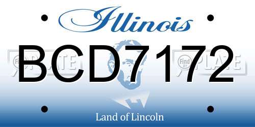 BCD7172 Illinois License Plate