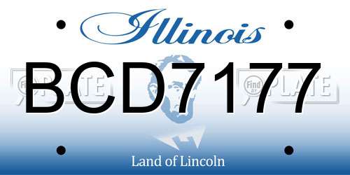 BCD7177 Illinois License Plate