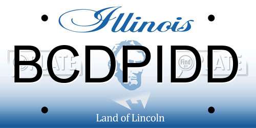 BCDPIDD Illinois License Plate