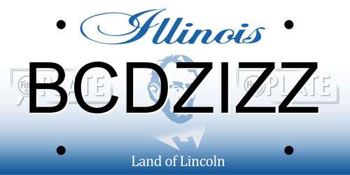 BCDZIZZ Illinois License Plate