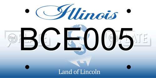 BCE005 Illinois License Plate