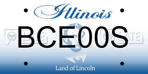 BCE00S Illinois License Plate