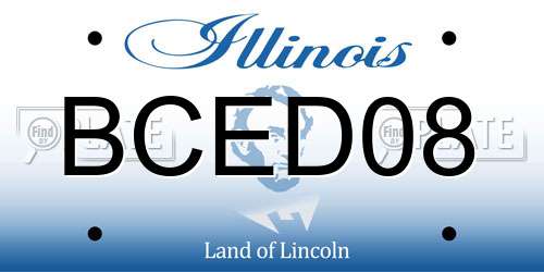 BCED08 Illinois License Plate