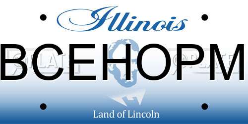 BCEHOPM Illinois License Plate