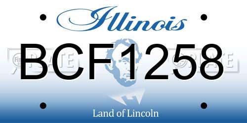 BCF1258 Illinois License Plate