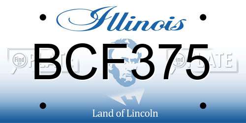BCF375 Illinois License Plate