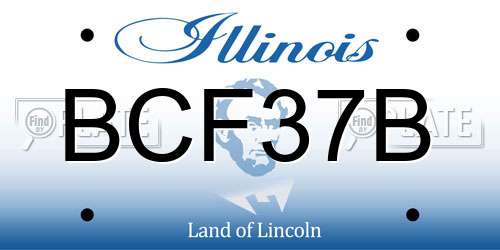 BCF37B Illinois License Plate