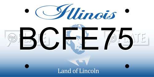 BCFE75 Illinois License Plate