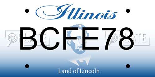BCFE78 Illinois License Plate