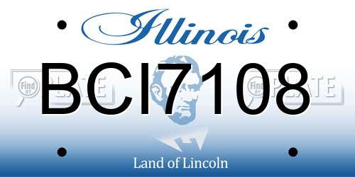 BCI7108 Illinois License Plate