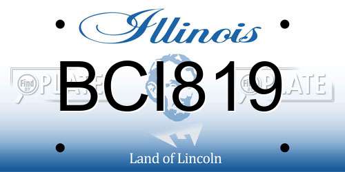 BCI819 Illinois License Plate