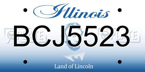 BCJ5523 Illinois License Plate