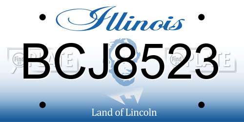 BCJ8523 Illinois License Plate