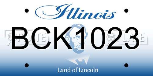 BCK1023 Illinois License Plate