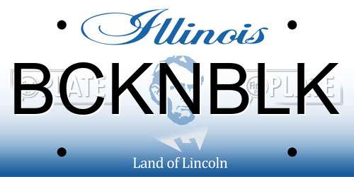 BCKNBLK Illinois License Plate