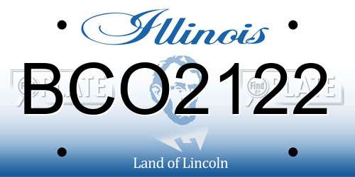 BCO2122 Illinois License Plate