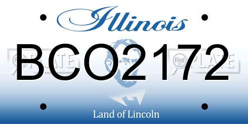 BCO2172 Illinois License Plate