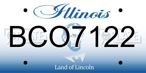BCO7122 Illinois License Plate
