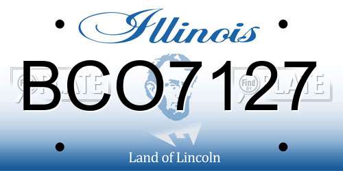 BCO7127 Illinois License Plate