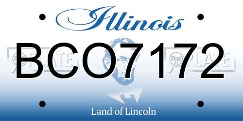 BCO7172 Illinois License Plate
