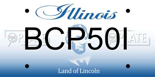BCP50I Illinois License Plate