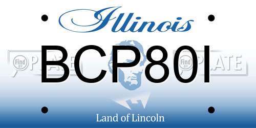 BCP80I Illinois License Plate