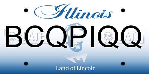 BCQPIQQ Illinois License Plate