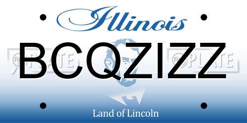 BCQZIZZ Illinois License Plate