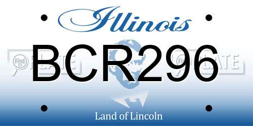 BCR296 Illinois License Plate