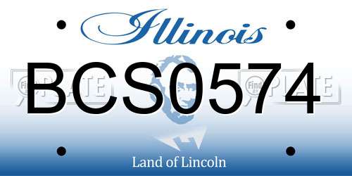 BCS0574 Illinois License Plate