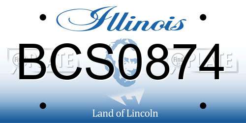 BCS0874 Illinois License Plate