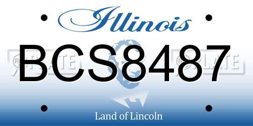 BCS8487 Illinois License Plate