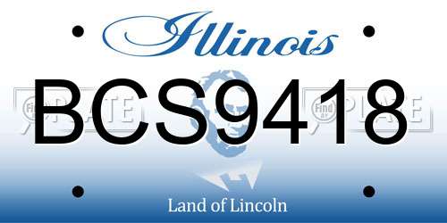 BCS9418 Illinois License Plate