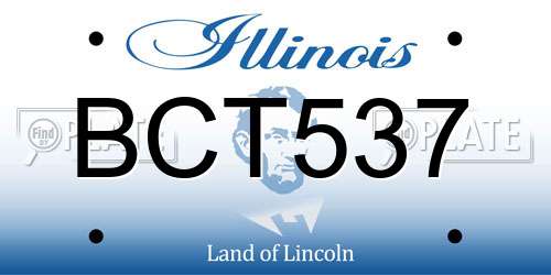 BCT537 Illinois License Plate