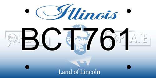 BCT761 Illinois License Plate