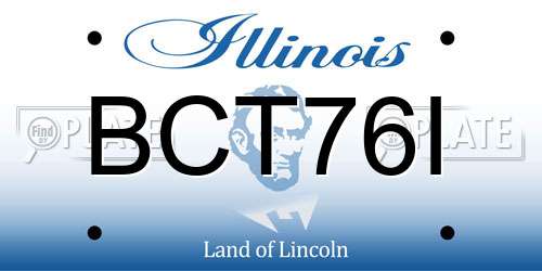 BCT76I Illinois License Plate
