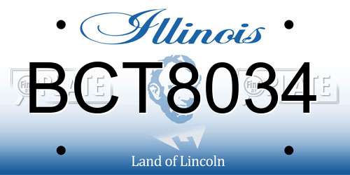 BCT8034 Illinois License Plate